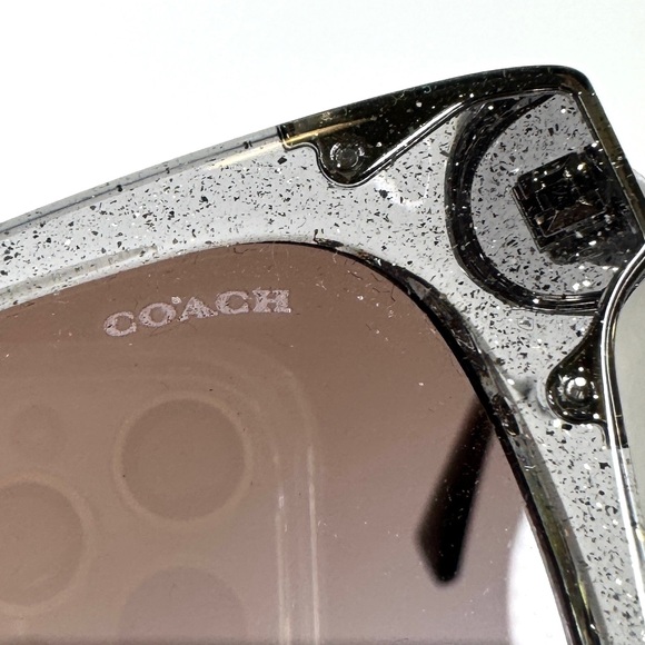 COACH Transparent Grey Glitter Sunglasses HC8279U 556968 NEW 51mm main image 6